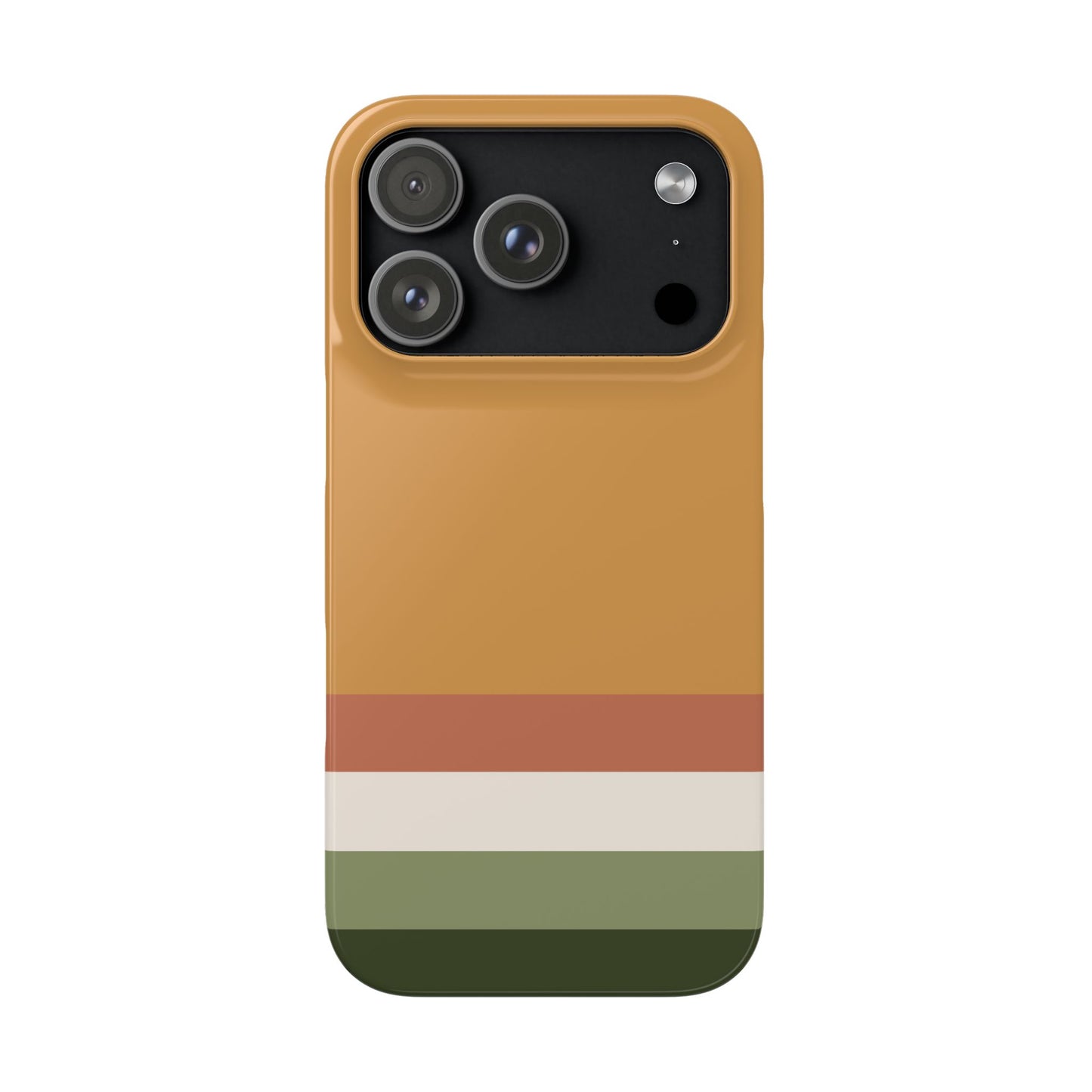 iPhone 17 Pro smooth matte finish on an autumn earth tones minimalist snap case