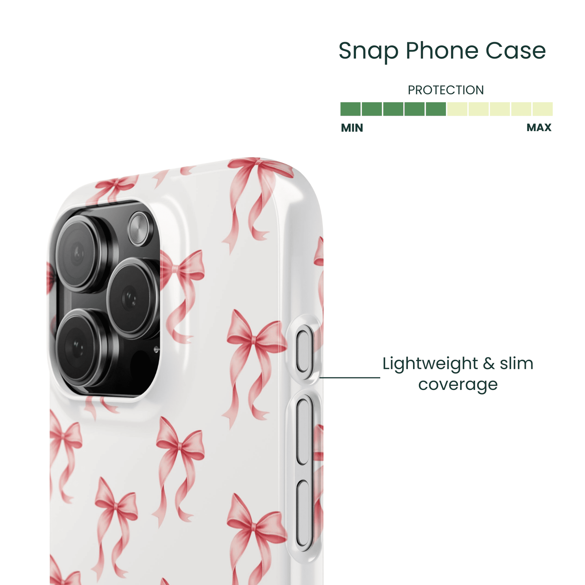 Thin polycarbonate pink ribbon Snap phone case