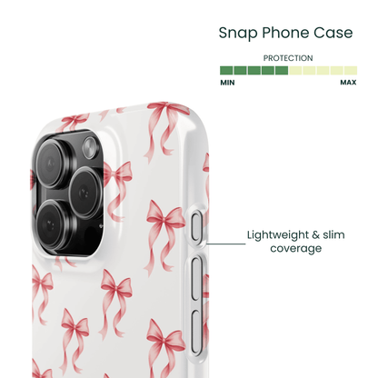 Thin polycarbonate pink ribbon Snap phone case