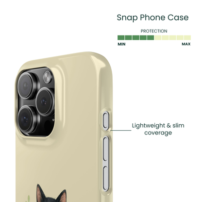 Smooth finish iPhone case with a vibrant boutique black cat design