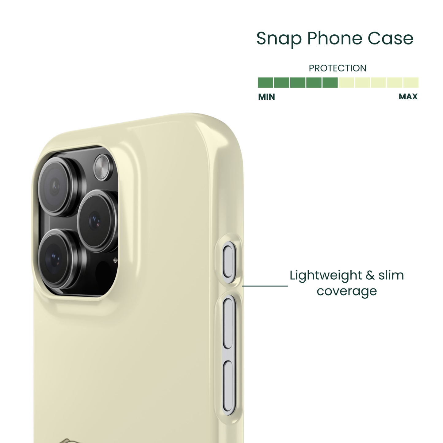 Side profile of a thin floral bulldog snap case