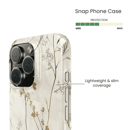 Lightweight snap case featuring stone and garden flower art