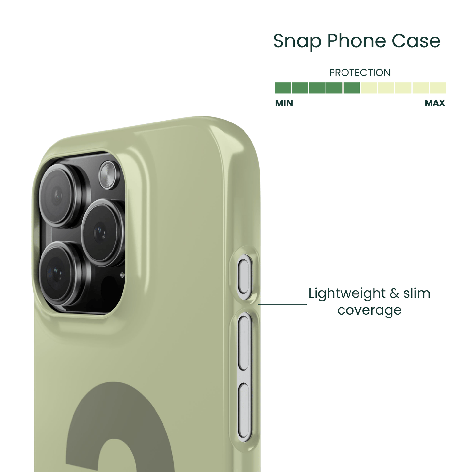 Side view of a wrapped typographic snap on phone shell