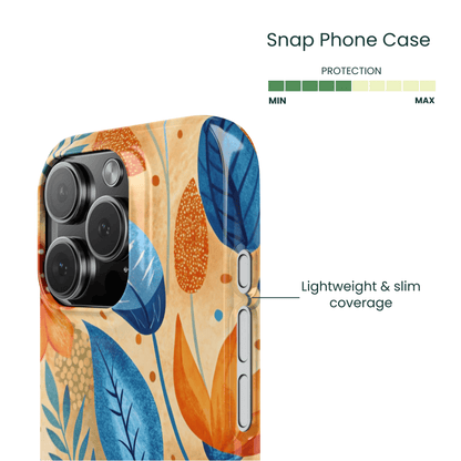 Side view of the slim Azure Amber floral pattern