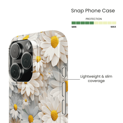 High gloss lightweight phone shell with a scattered floral theme
