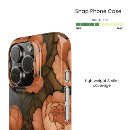 Side view of the edge to edge stained glass floral pattern for iPhone