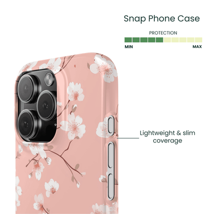 Side profile of a thin cherry blossom snap case
