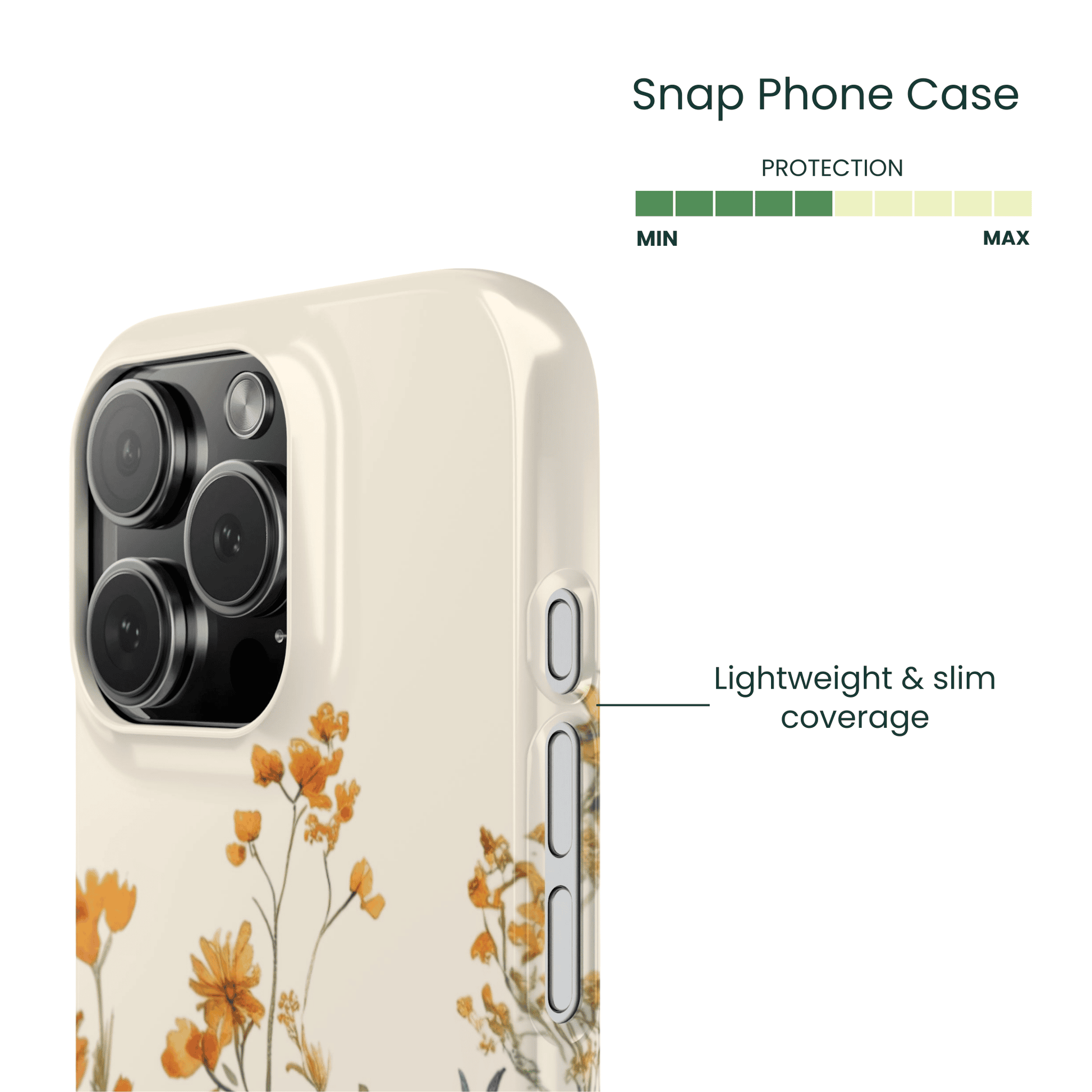 Ultra slim Blossom Whispers snap case with watercolor blossom design