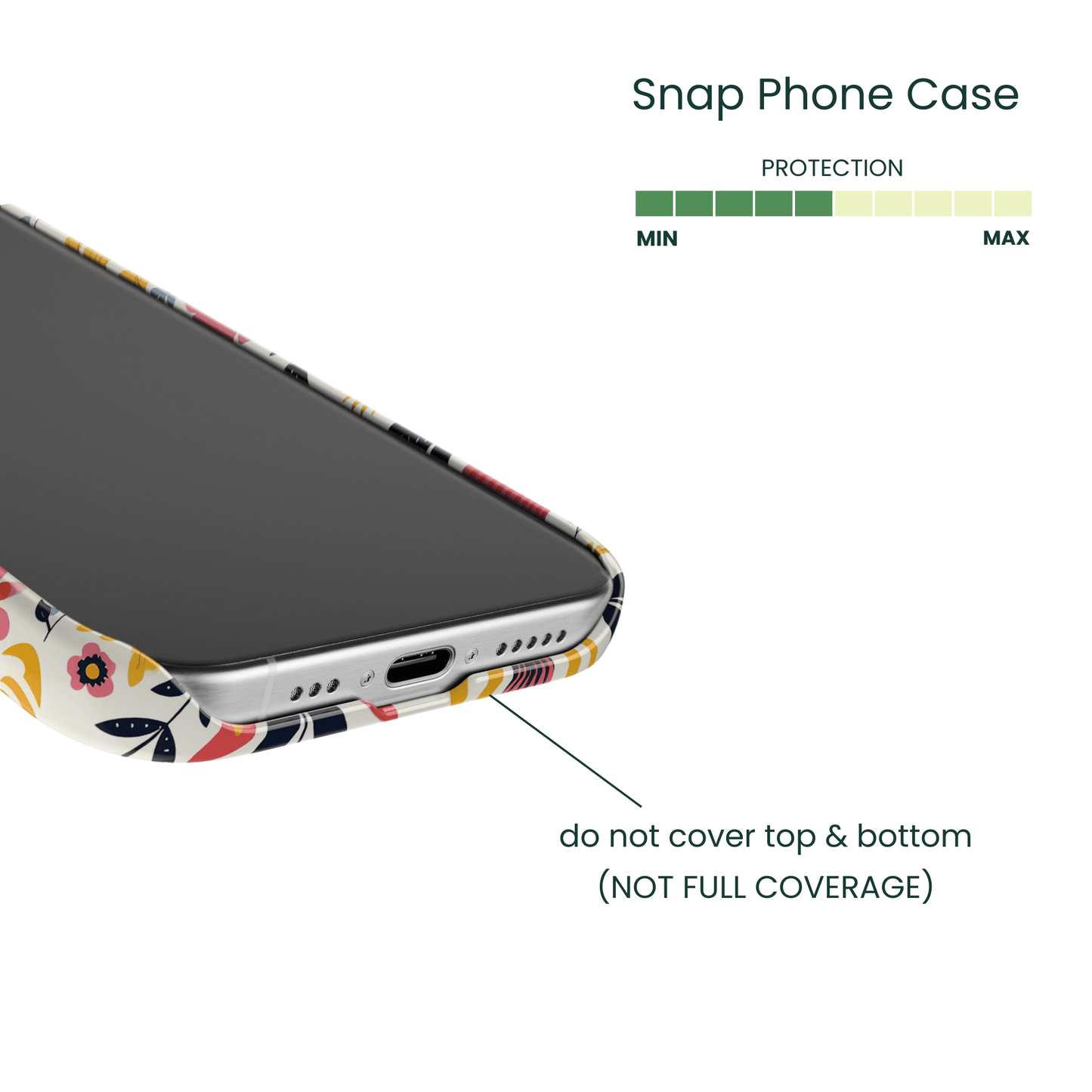 Scratch resistant snap case with a dense botanical aesthetic