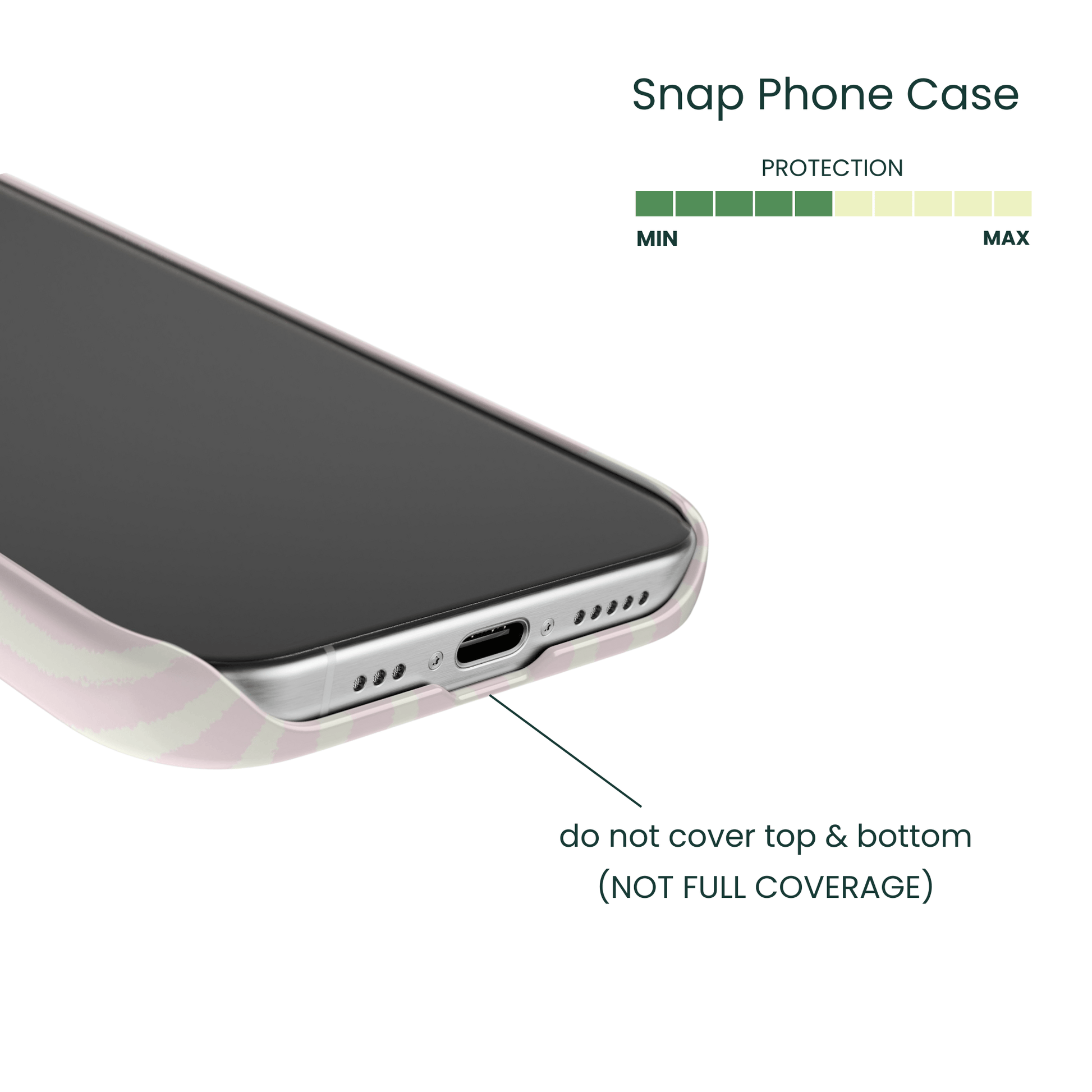 Centered pearl bow Snap Case on pink stripe background