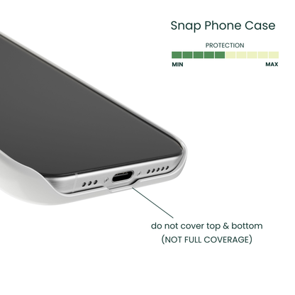 Snap phone case coverage and protection diagram 
