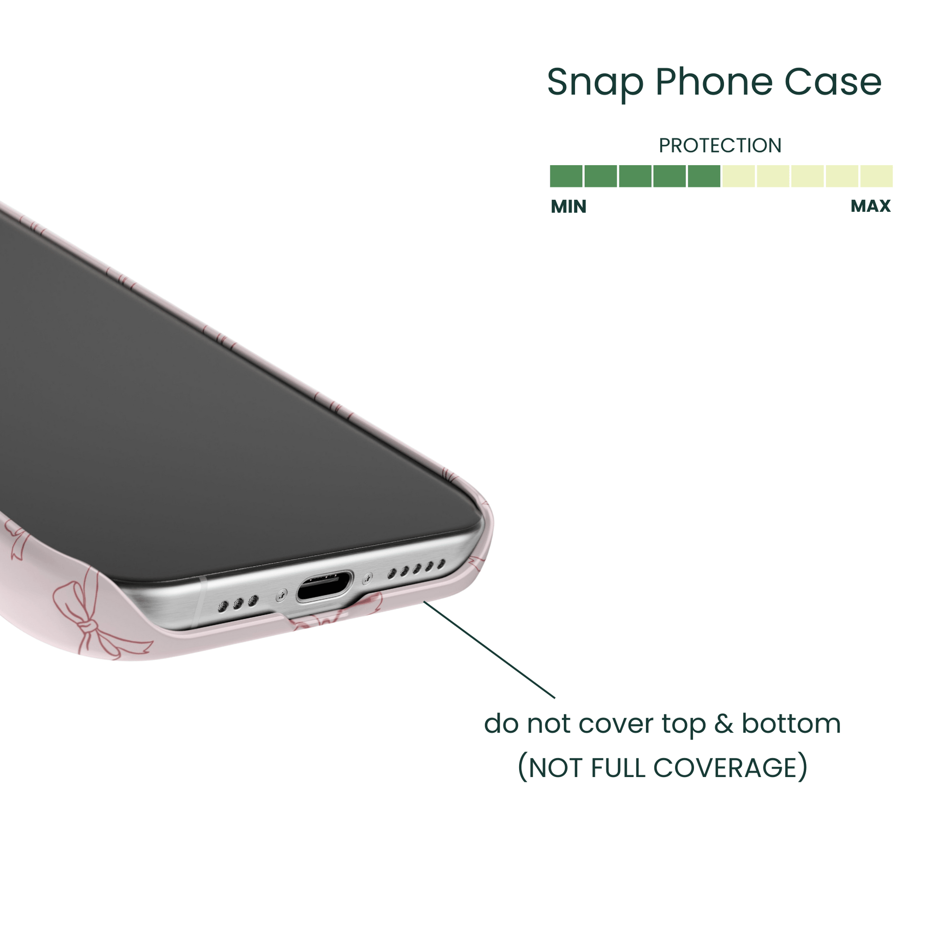 Ultra-slim subtle bow pattern Snap Case for iPhone