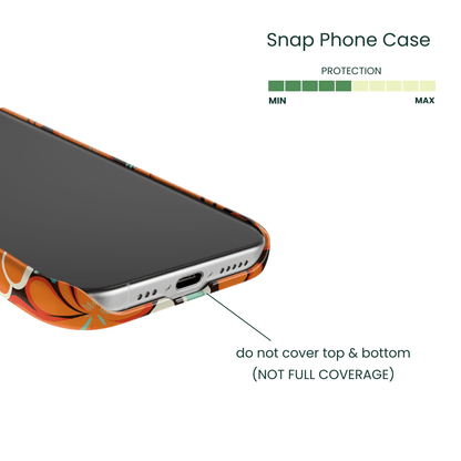 Thin profile snap case with edge to edge Retro Groovy Floral art