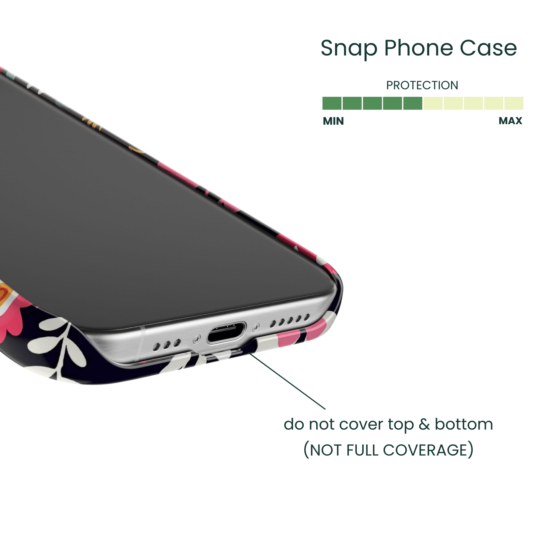 Scratch resistant snap case with a bold botanical aesthetic 