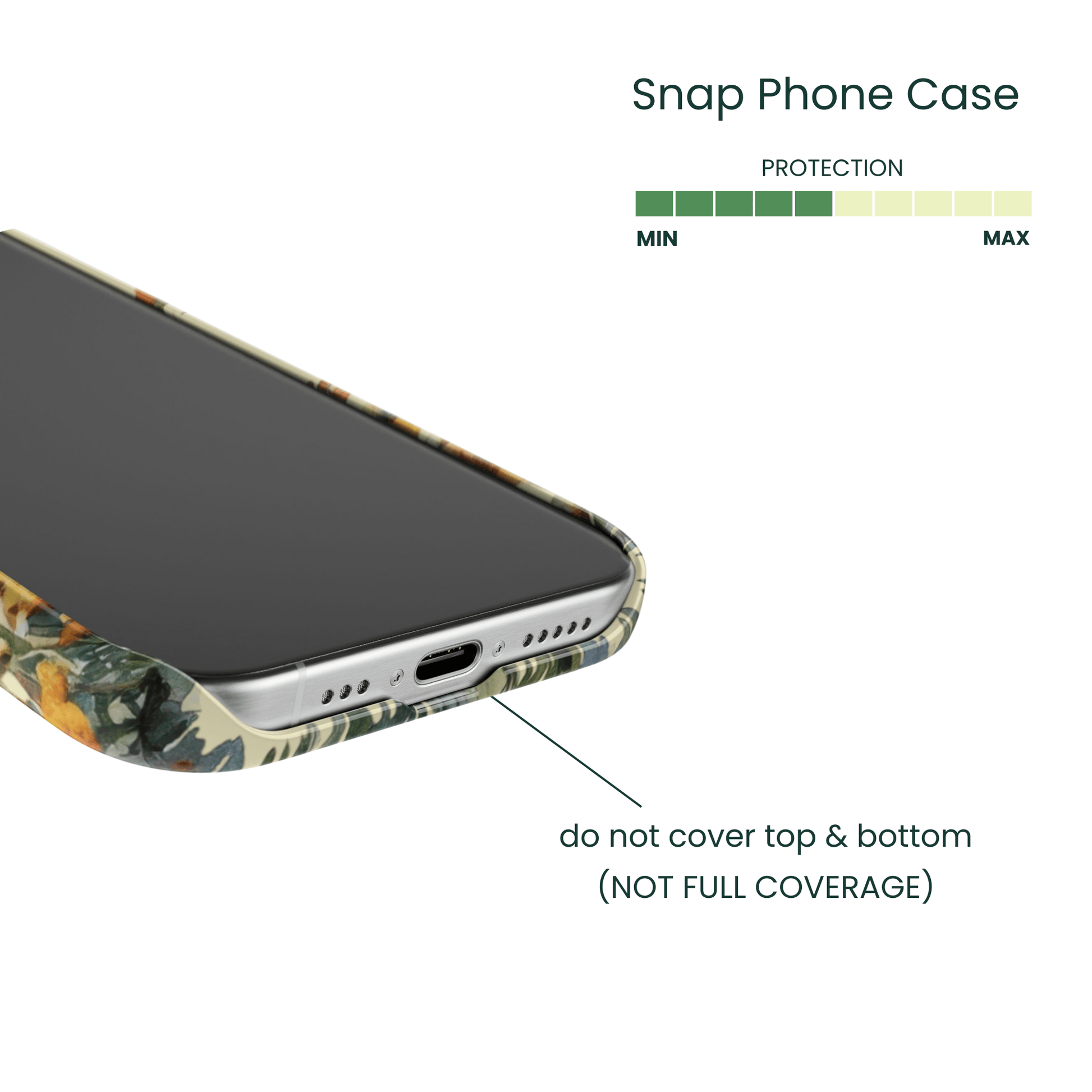 Scratch resistant snap case with a soft botanical meadow aesthetic