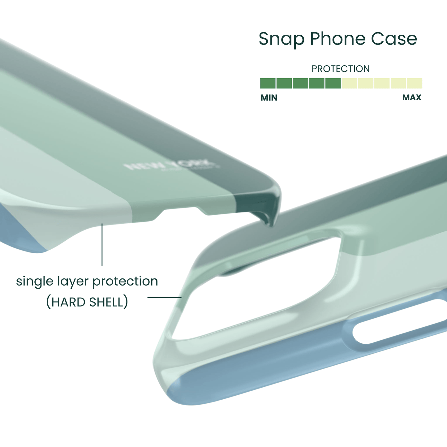 Ultra thin New York city themed snap case for a bulk free feel
