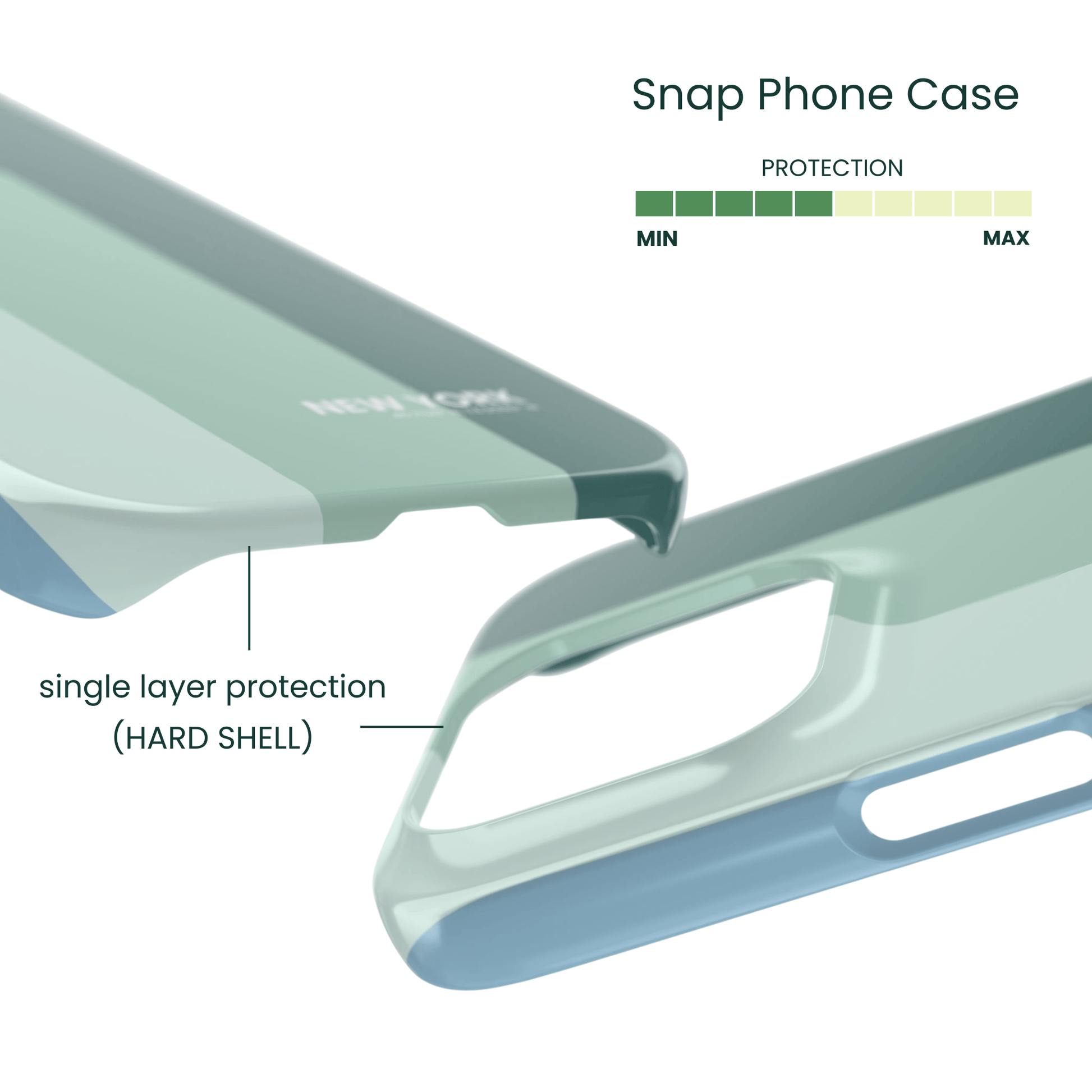 Ultra thin New York city themed snap case for a bulk free feel