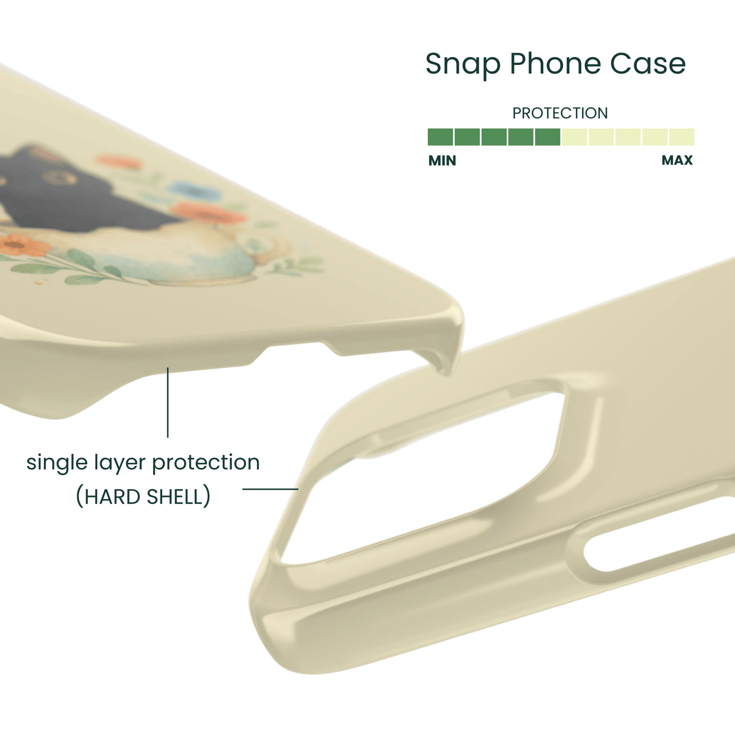 Lightweight hard shell for iPhone with cat pattern