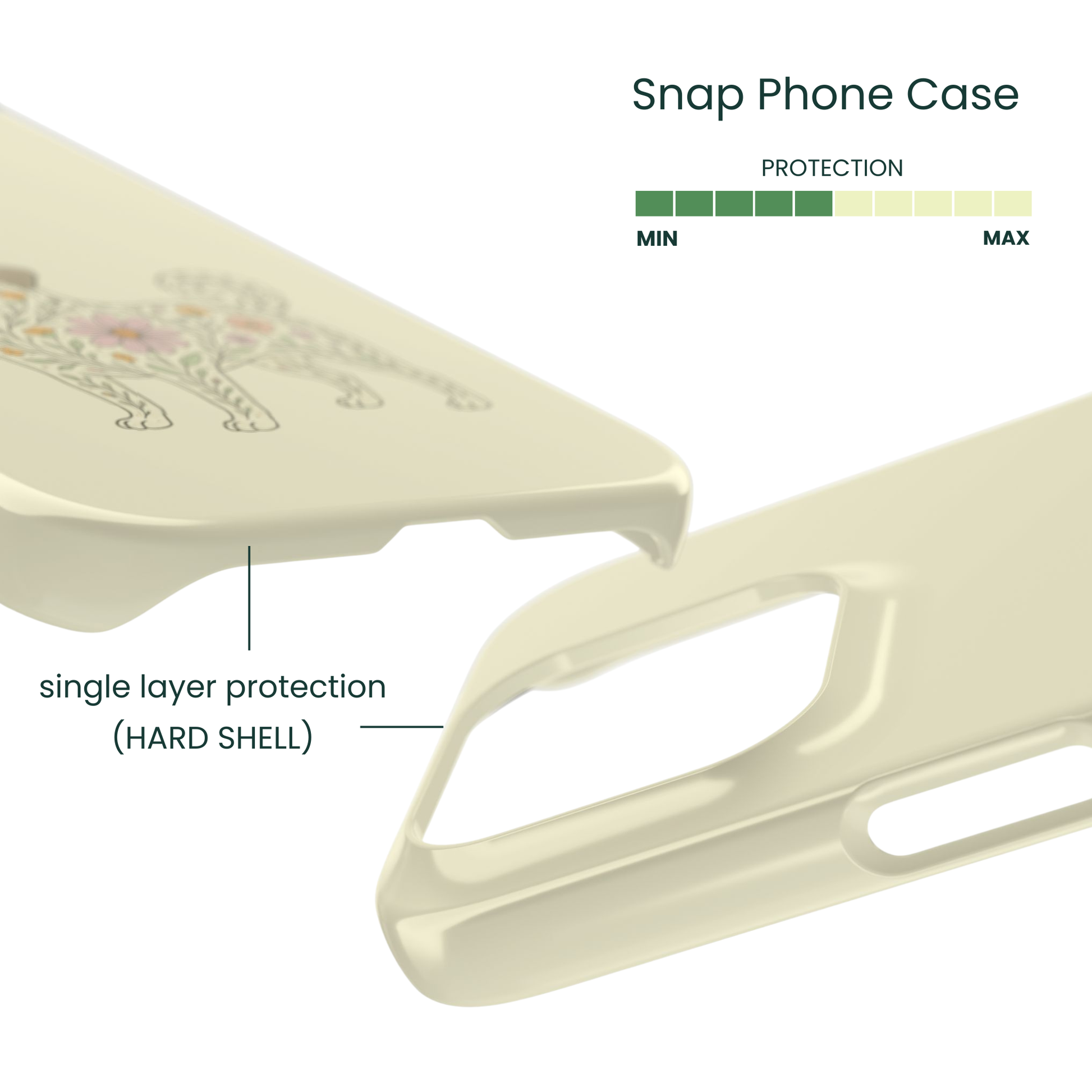 Lightweight hard shell case with bulldog and flower print