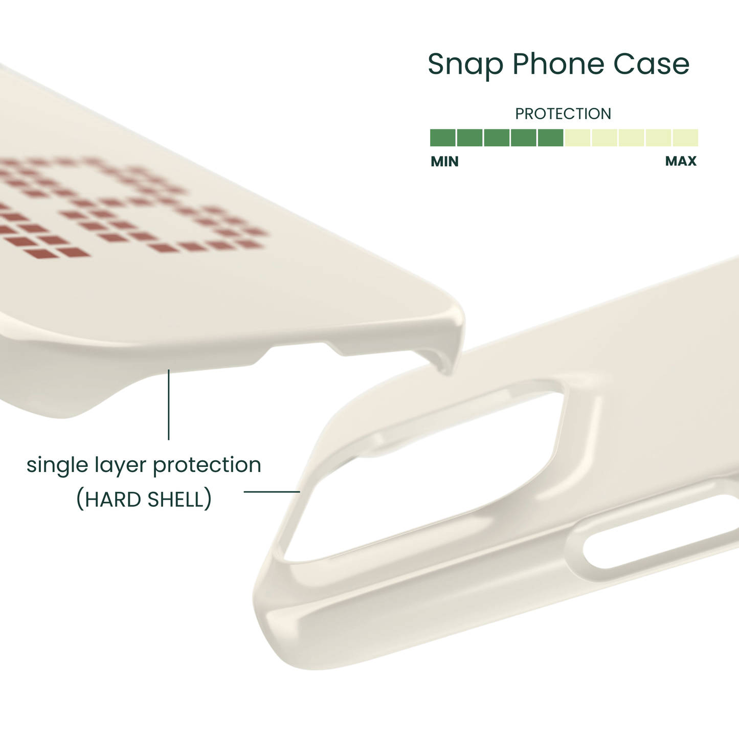 Thin profile No.18 iPhone snap case for a sleek, bulk-free look