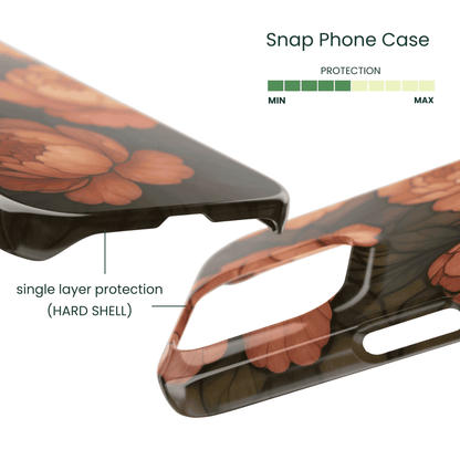 Lightweight polycarbonate shell with art glass peony design