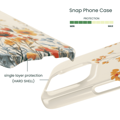 Lightweight snap case featuring soft focus garden flower art