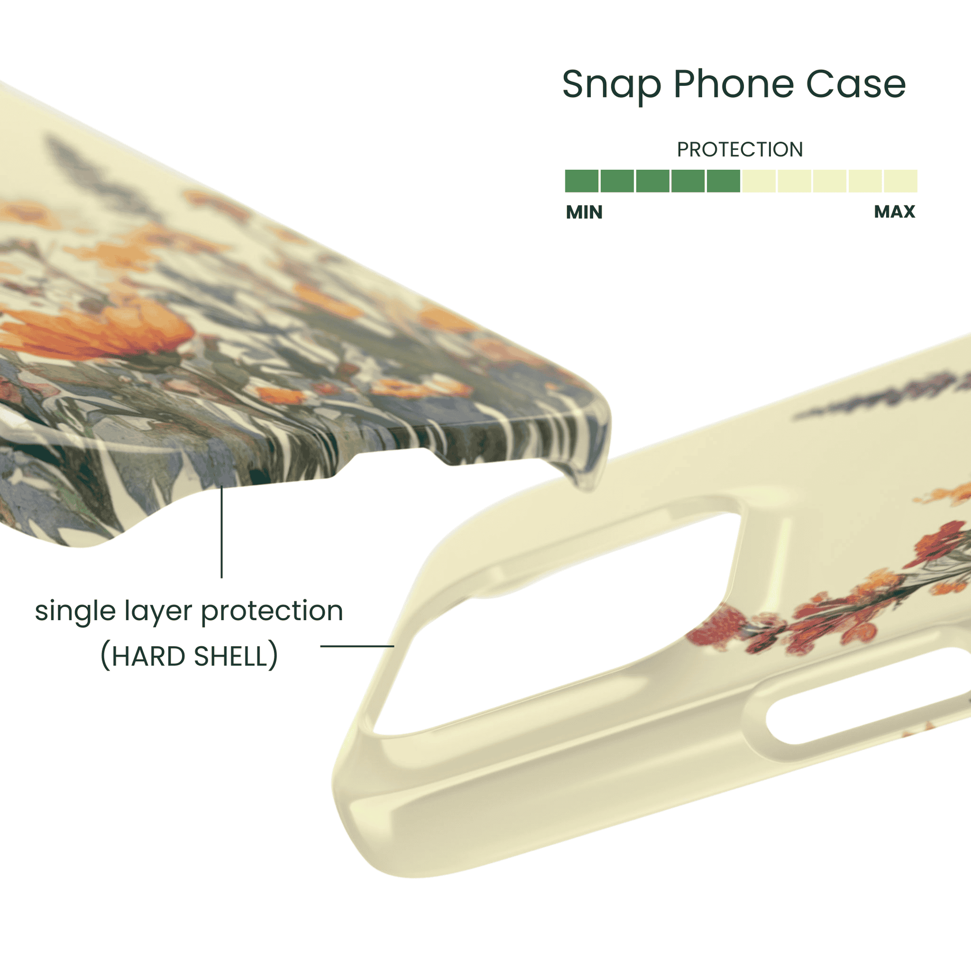 Lightweight snap case featuring soft focus garden flower art