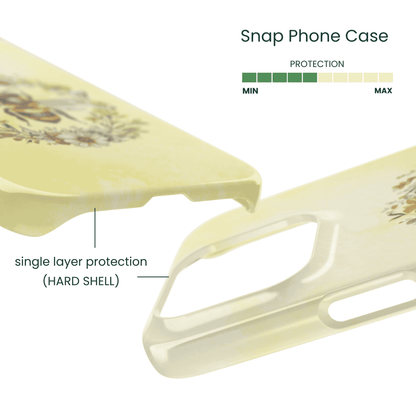 Lightweight hard shell case with whimsical bee and flower print