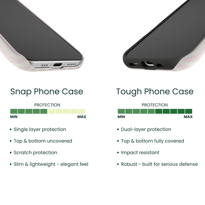 Snap Case Tough Case Protection Comparison Pink bow pattern