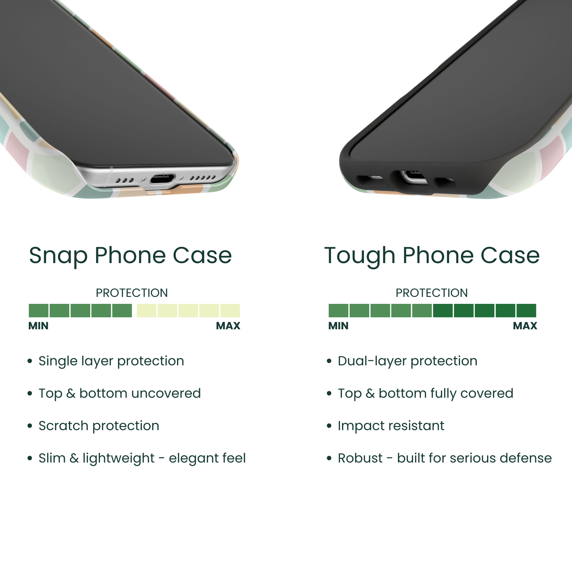Snap Phone Case VS Tough Phone Case Protection Comparison