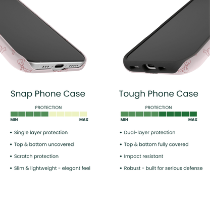 Thin polycarbonate simple pink bow snap case and tough case 