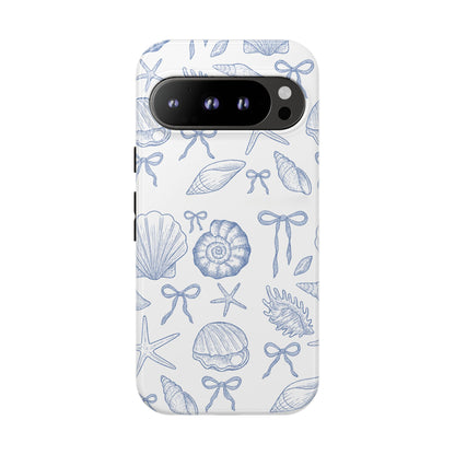 Tough dual-layer case with coquette ribbon and starfish motif