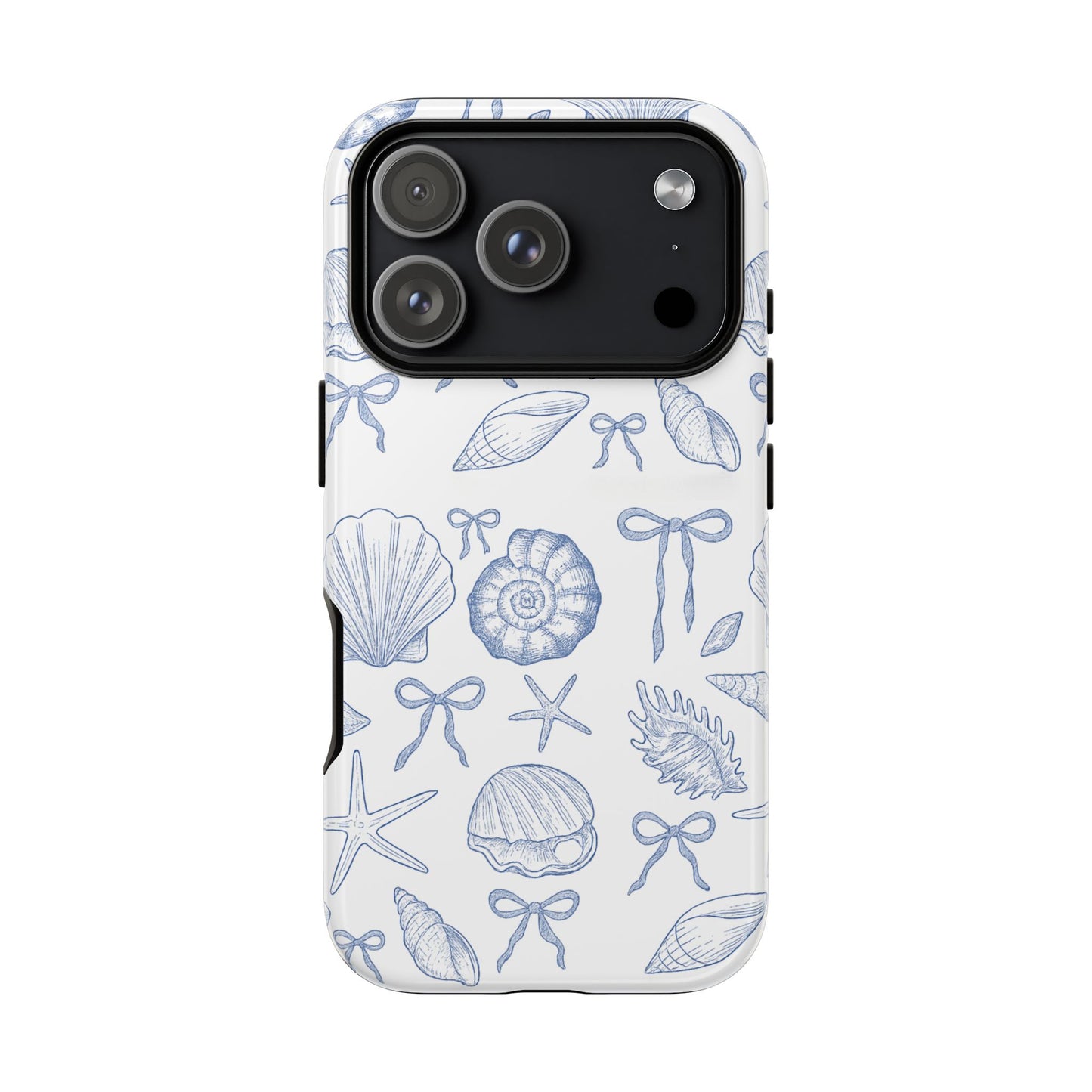 Vintage blue drawing pattern tough phone case